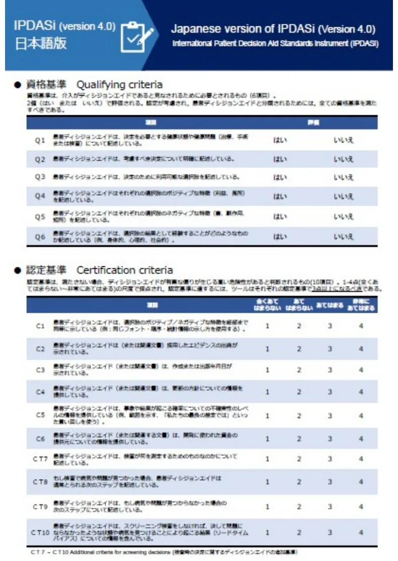 日本語版ＩＰＤＡＳｉ（v4.0）（資格基準・認定基準）
